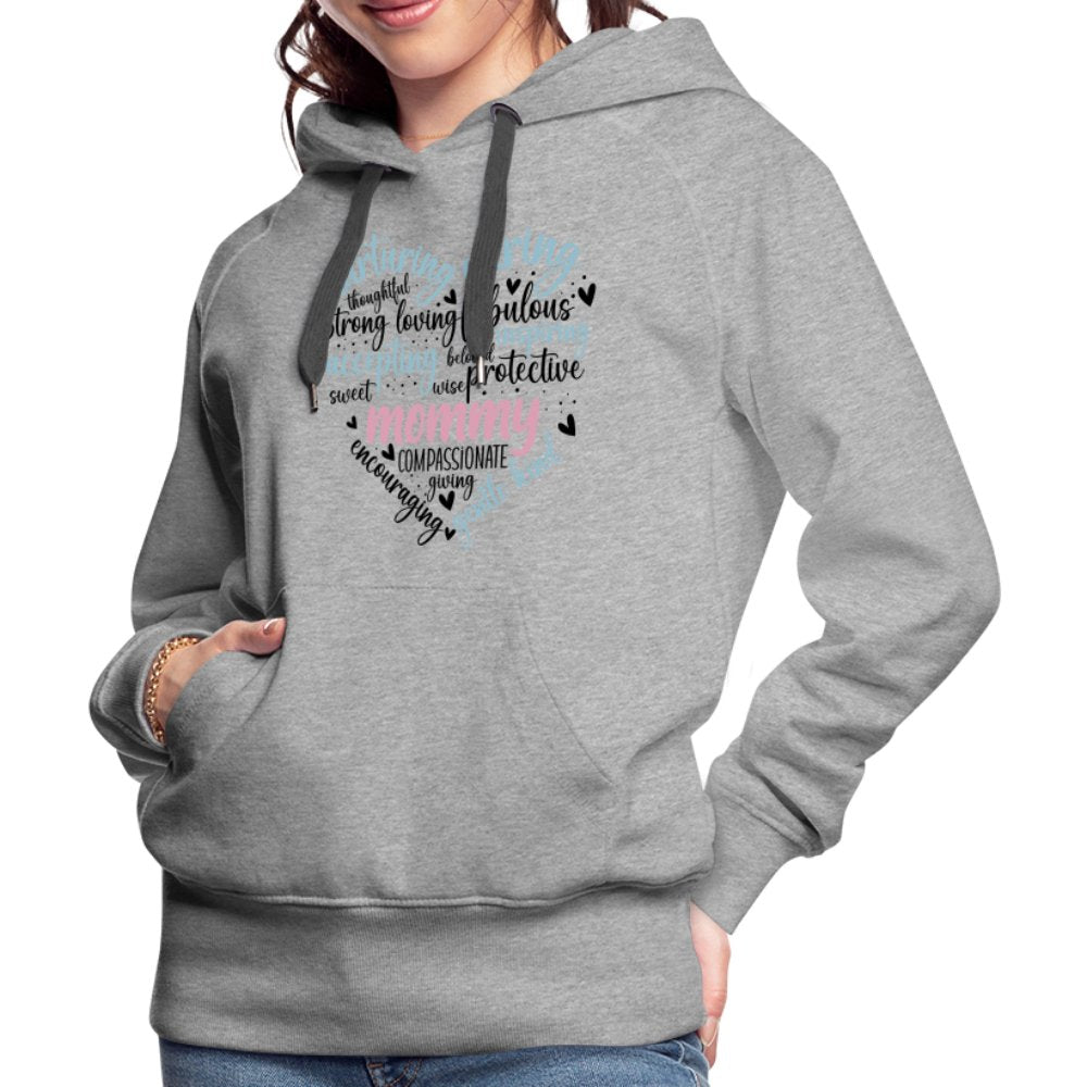 Mommy Heart Women’s Premium Hoodie (Word Cloud) - white