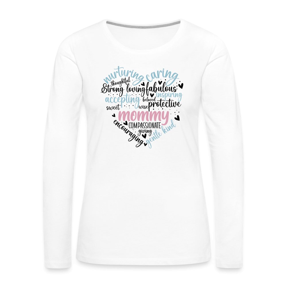 Mommy Heart Women's Premium Long Sleeve T-Shirt (Word Cloud) - option1# - Women's Premium Long Sleeve T-Shirt | Spreadshirt 876