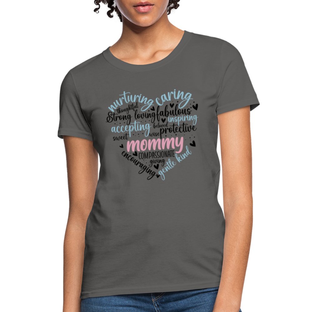 Mommy Heart Women's T-Shirt (Word Cloud) - heather gray