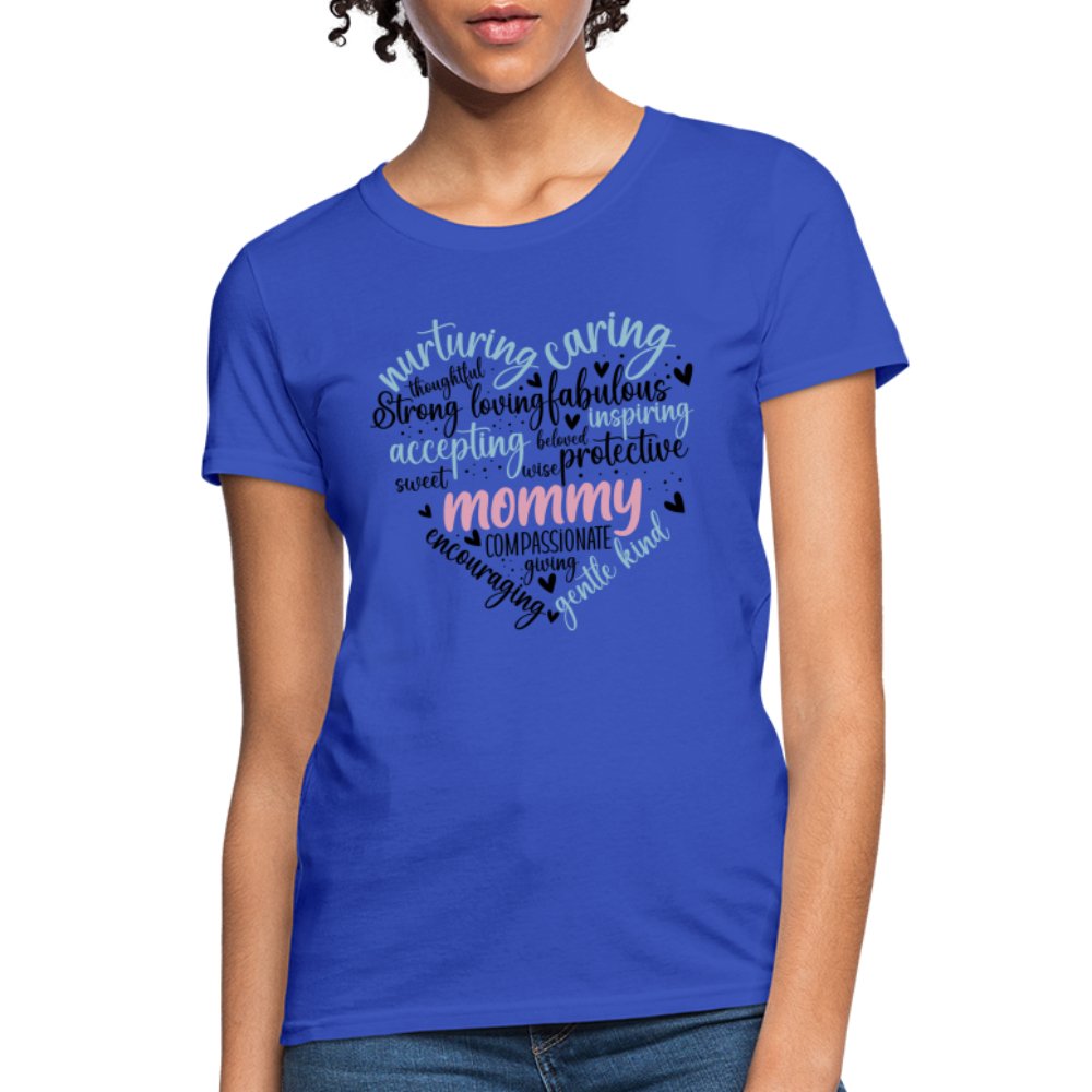 Mommy Heart Women's T-Shirt (Word Cloud) - royal blue