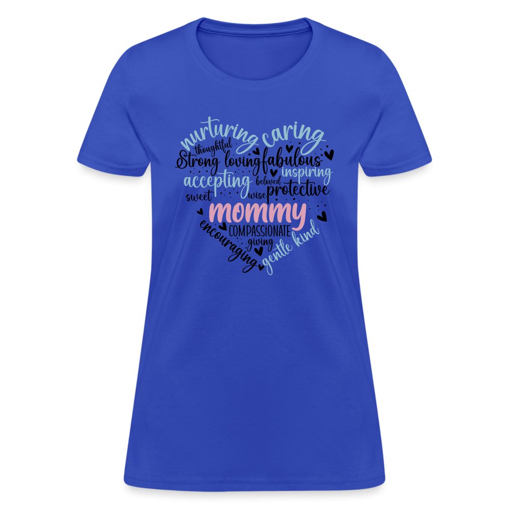 Mommy Heart Women's T-Shirt (Word Cloud) - royal blue