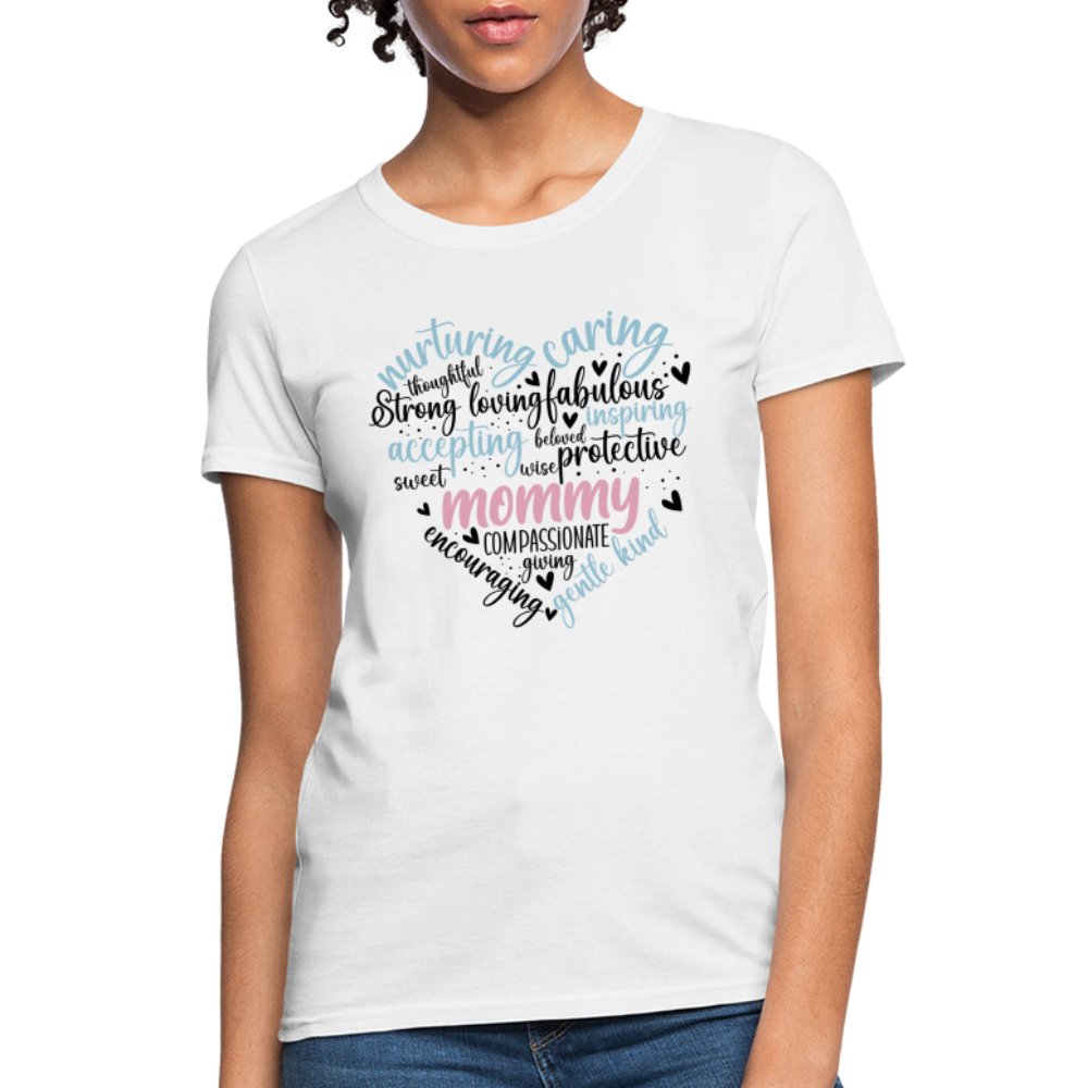 Mommy Heart Women's T-Shirt (Word Cloud) - white