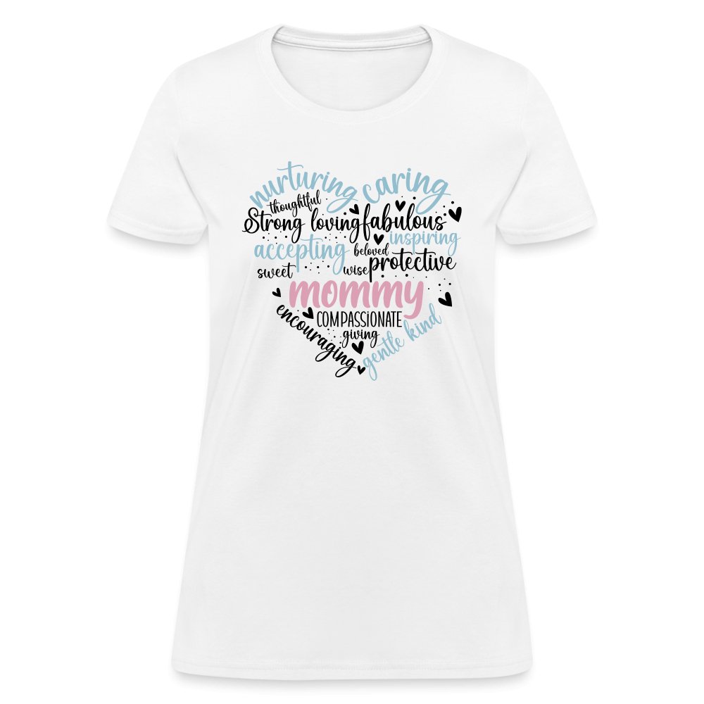 Mommy Heart Women's T-Shirt (Word Cloud) - white