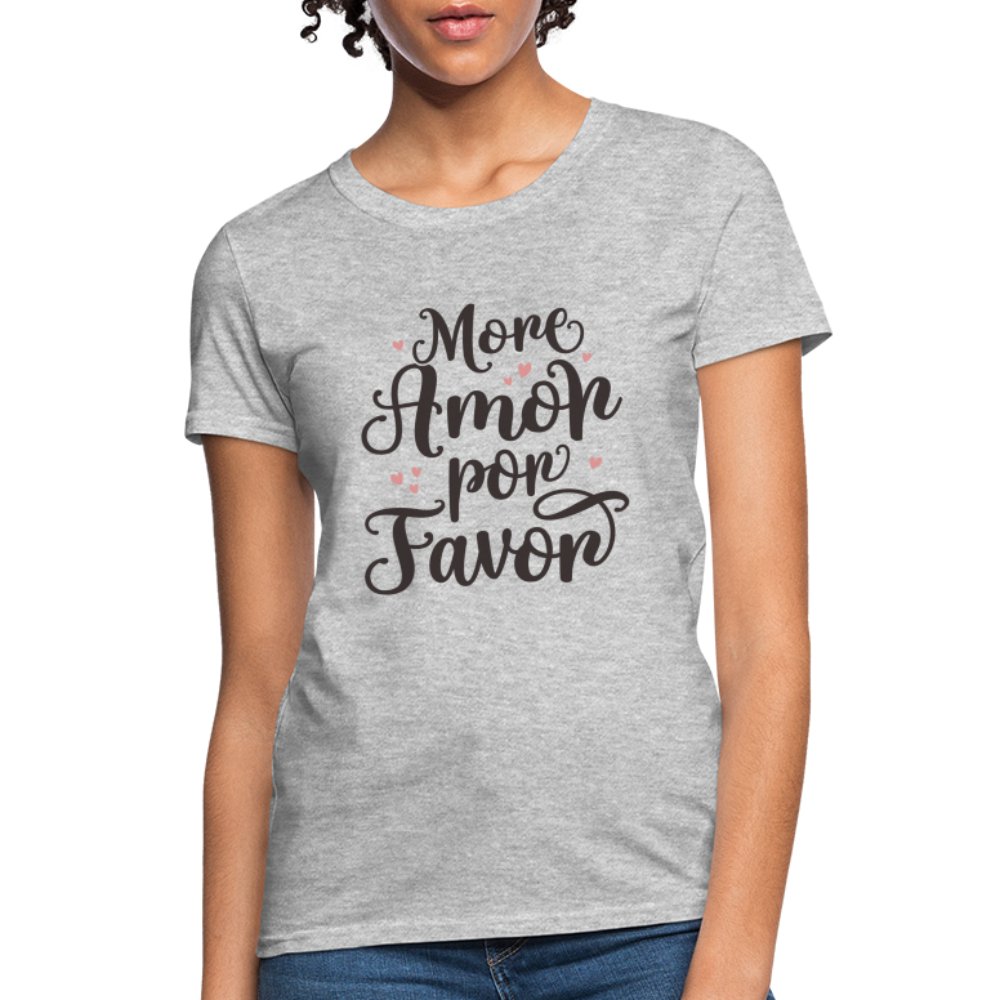 More Amor Por Favor Women's Contoured T-Shirt - option1# - Women's T-Shirt | Fruit of the Loom L3930R