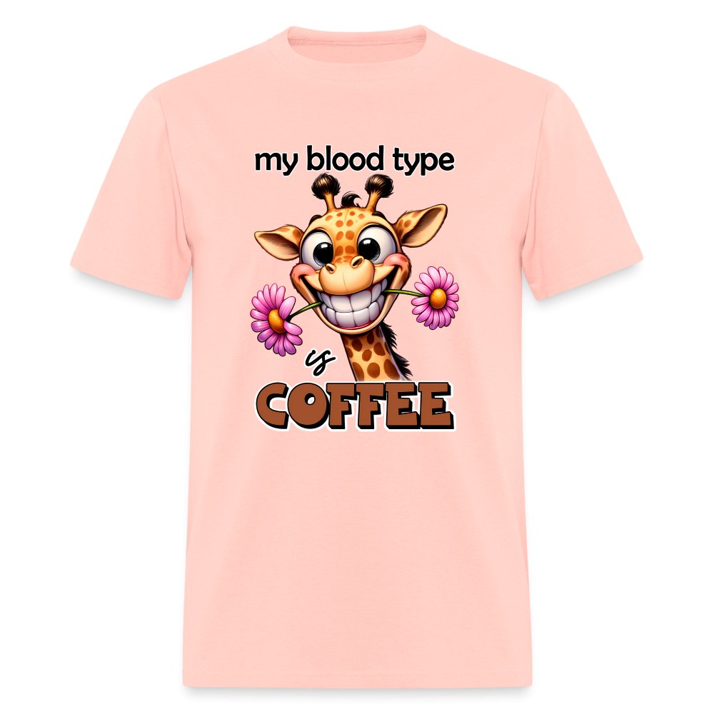 My Blood Type is Coffee T-Shirt (Cute Giraffe) - option1# - Unisex Classic T-Shirt | Fruit of the Loom 3930