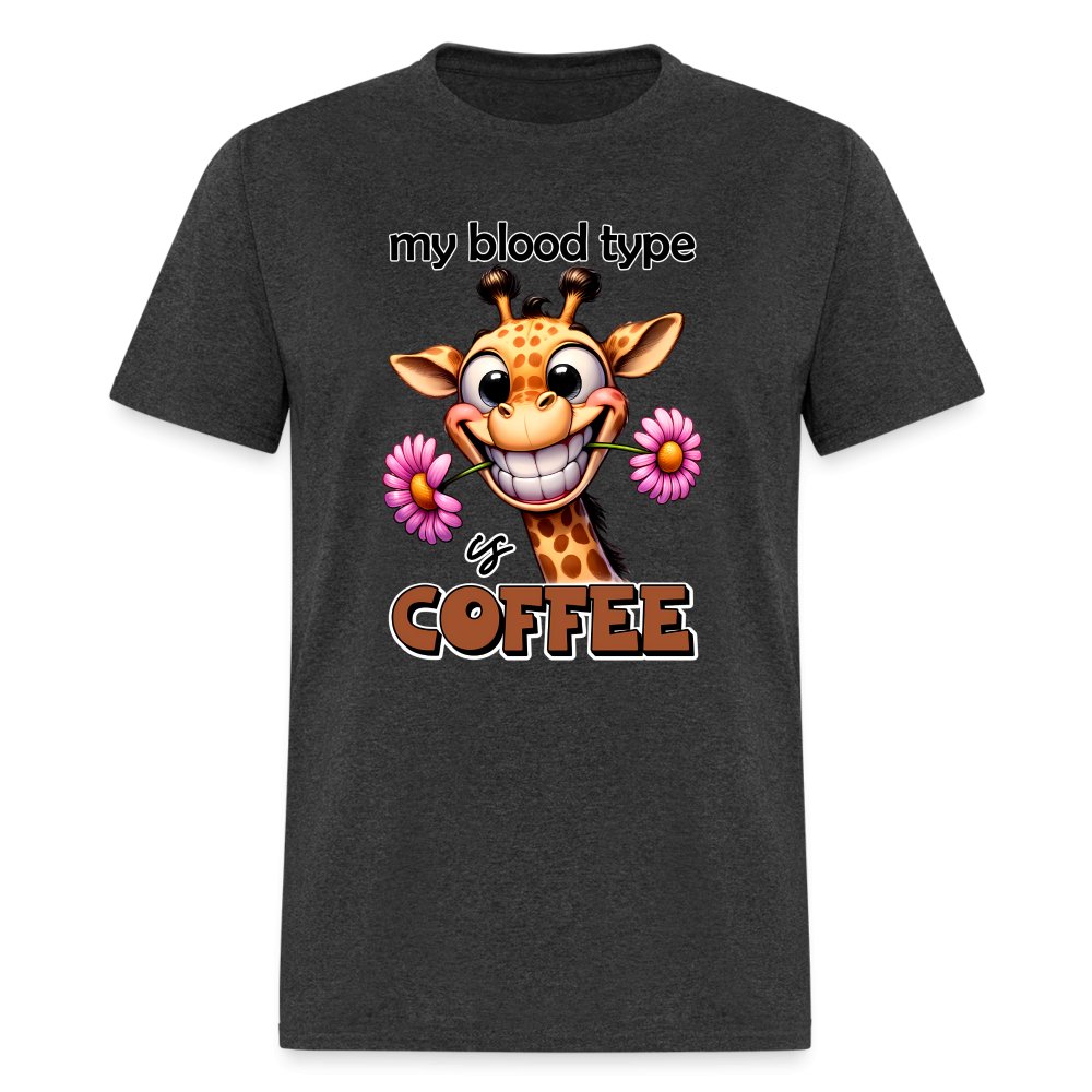 My Blood Type is Coffee T-Shirt (Cute Giraffe) - option1# - Unisex Classic T-Shirt | Fruit of the Loom 3930