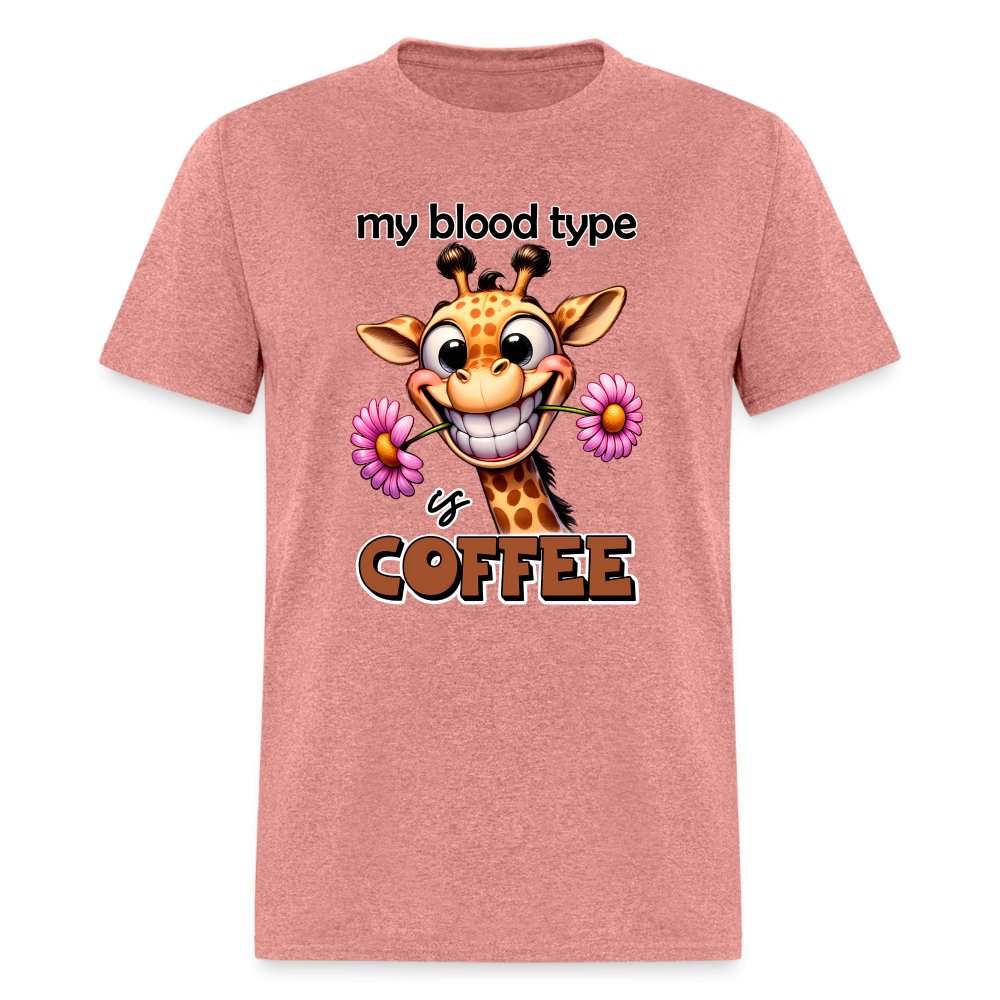 My Blood Type is Coffee T-Shirt (Cute Giraffe) - option1# - Unisex Classic T-Shirt | Fruit of the Loom 3930