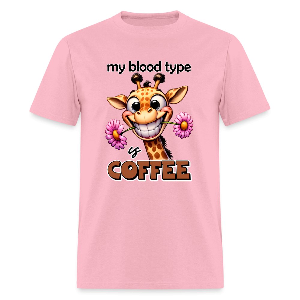 My Blood Type is Coffee T-Shirt (Cute Giraffe) - option1# - Unisex Classic T-Shirt | Fruit of the Loom 3930