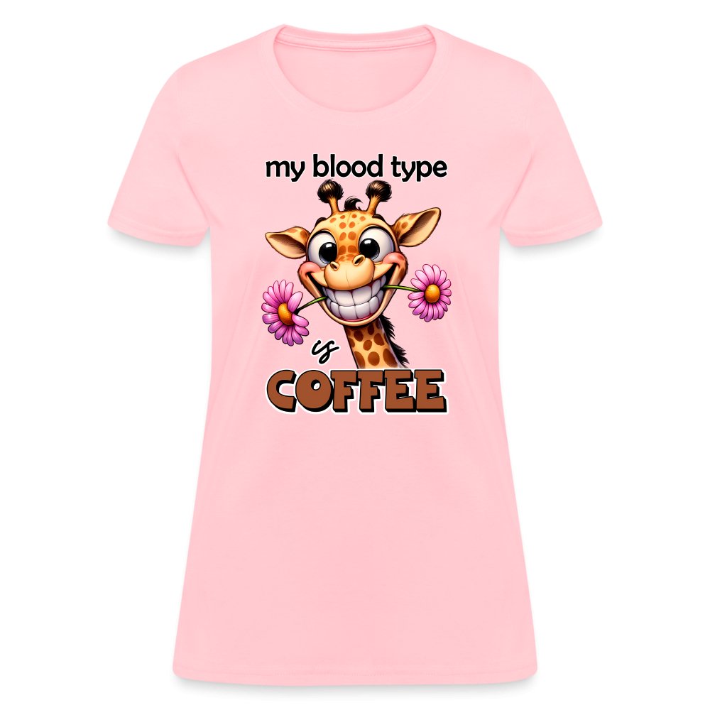 My Blood Type is Coffee Women's Contoured T-Shirt (Cute Giraffe) - option1# - Women's T-Shirt | Fruit of the Loom L3930R