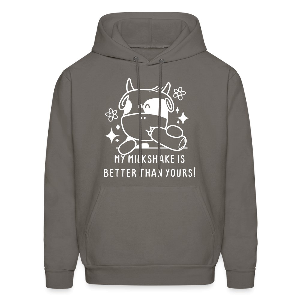 My Milkshake is Better Than Yours Hoodie (Funny Cow) - asphalt gray