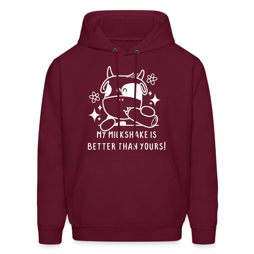 My Milkshake is Better Than Yours Hoodie (Funny Cow) - burgundy