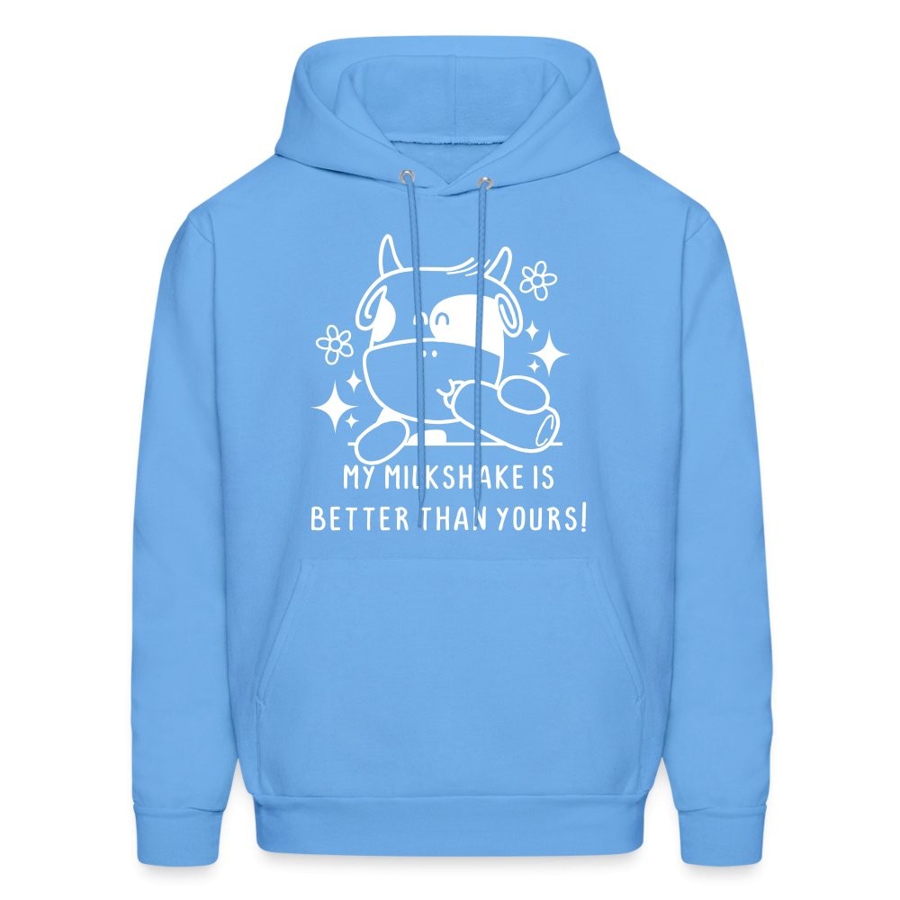 My Milkshake is Better Than Yours Hoodie (Funny Cow) - carolina blue