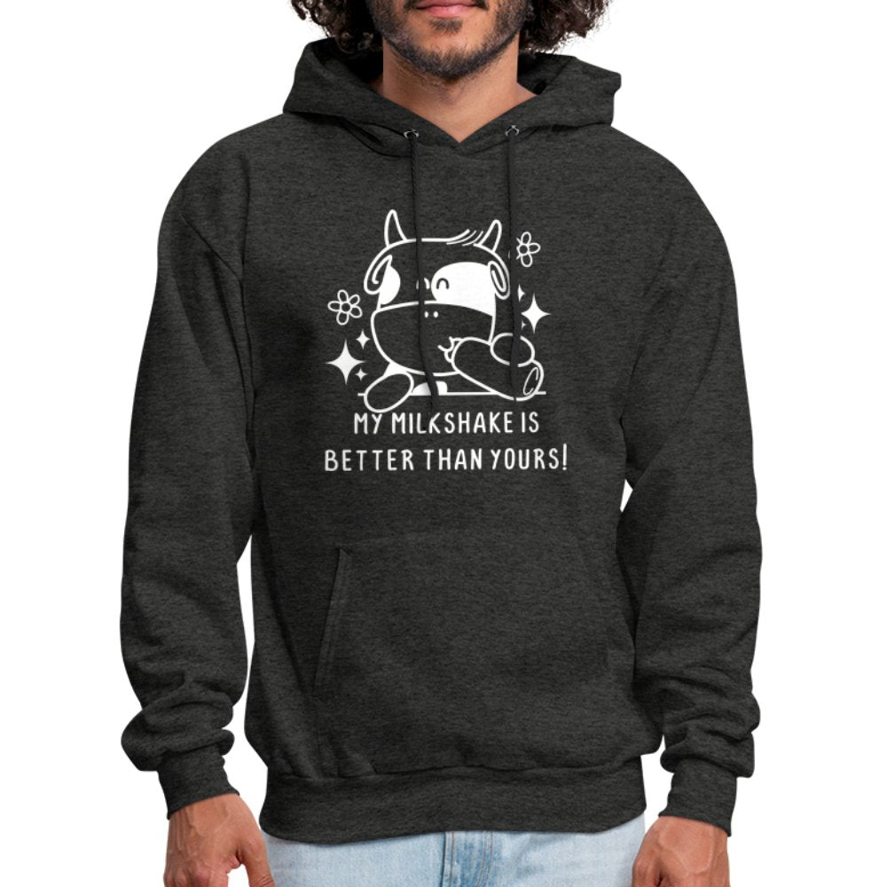 My Milkshake is Better Than Yours Hoodie (Funny Cow) - charcoal grey