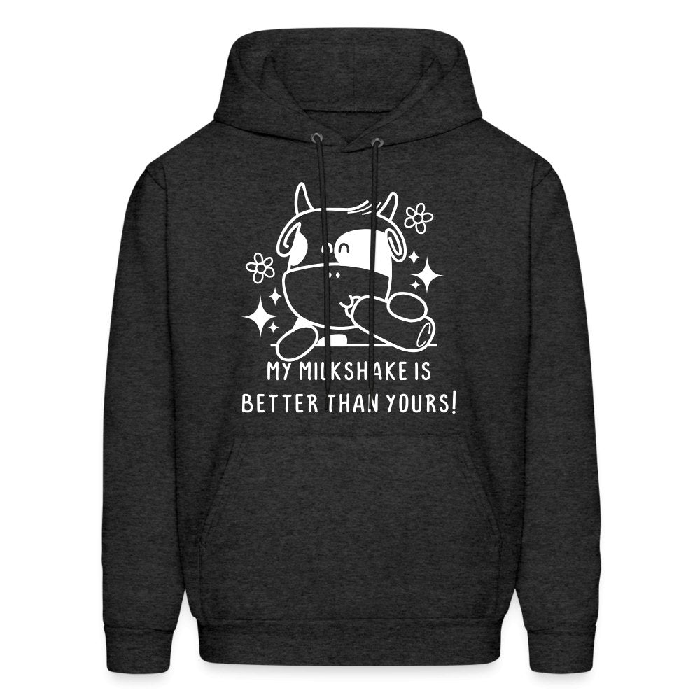 My Milkshake is Better Than Yours Hoodie (Funny Cow) - charcoal grey