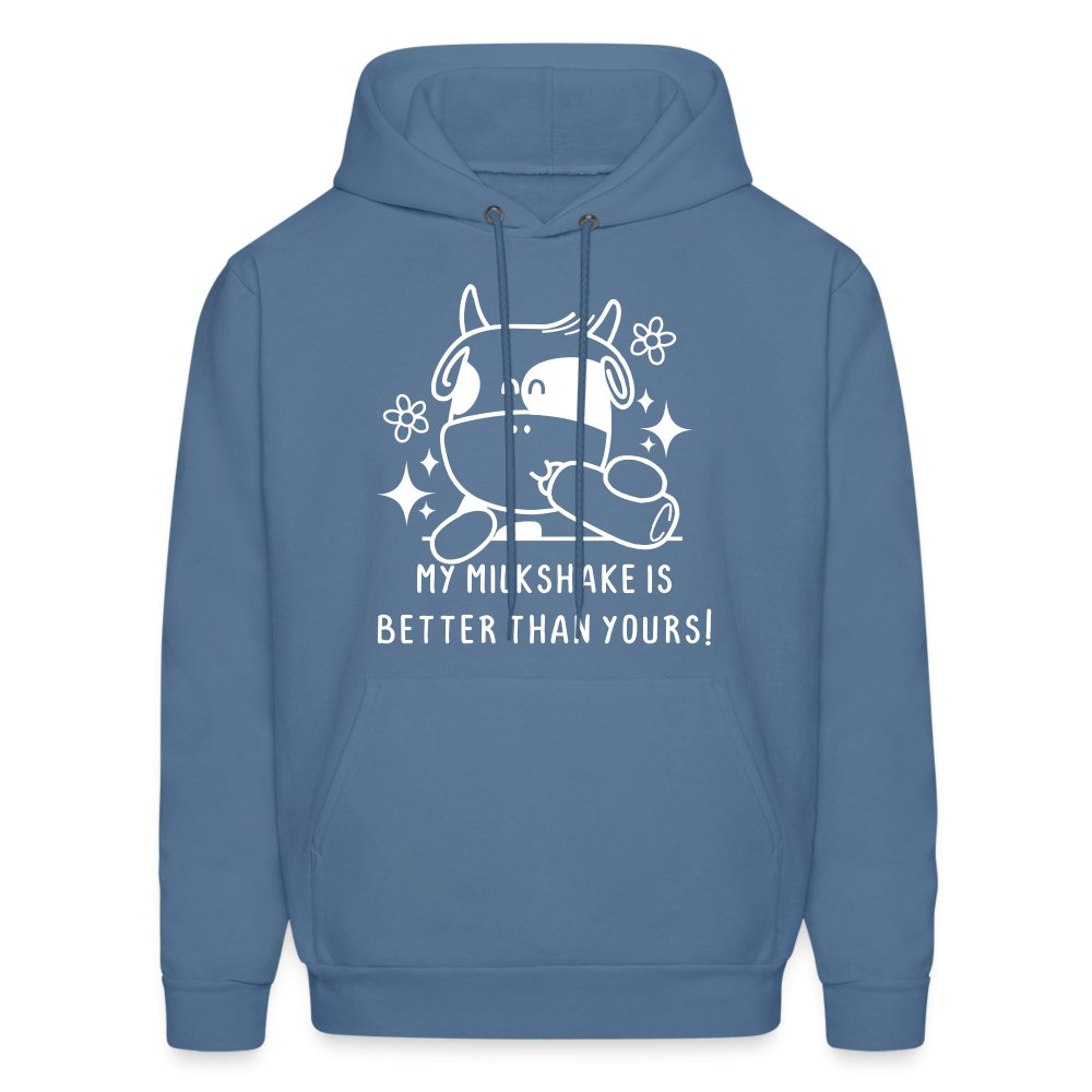 My Milkshake is Better Than Yours Hoodie (Funny Cow) - denim blue