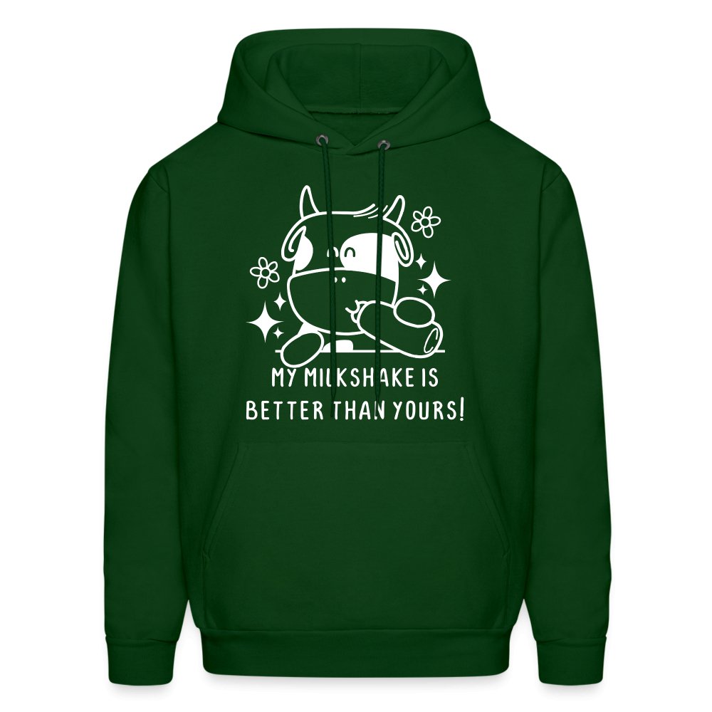 My Milkshake is Better Than Yours Hoodie (Funny Cow) - forest green