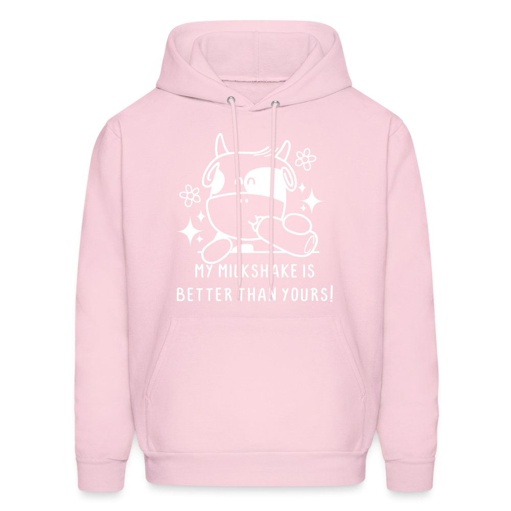 My Milkshake is Better Than Yours Hoodie (Funny Cow) - pale pink