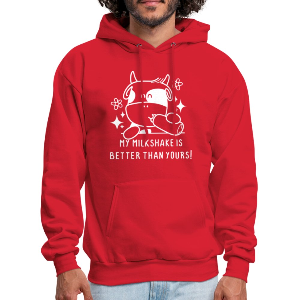 My Milkshake is Better Than Yours Hoodie (Funny Cow) - red