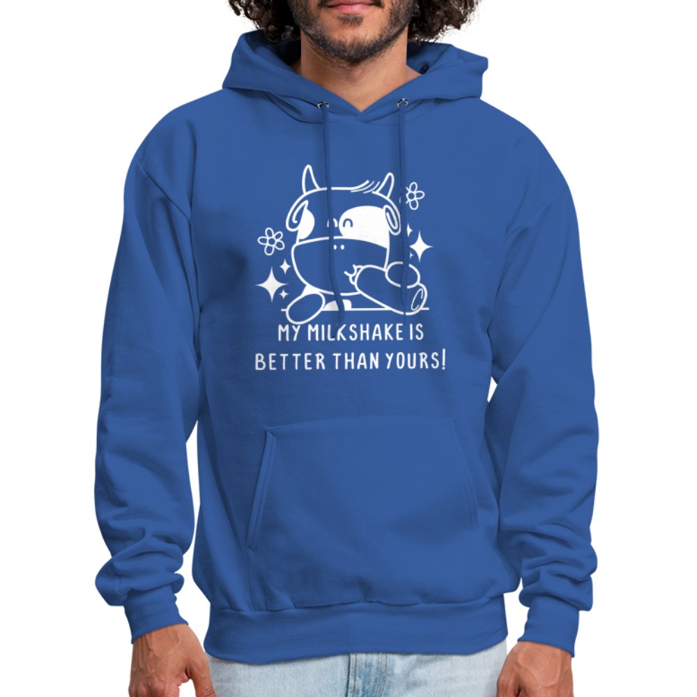 My Milkshake is Better Than Yours Hoodie (Funny Cow) - royal blue