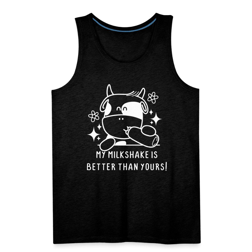 My Milkshake is Better Than Yours Men’s Premium Tank Top (Funny Cow) - charcoal grey