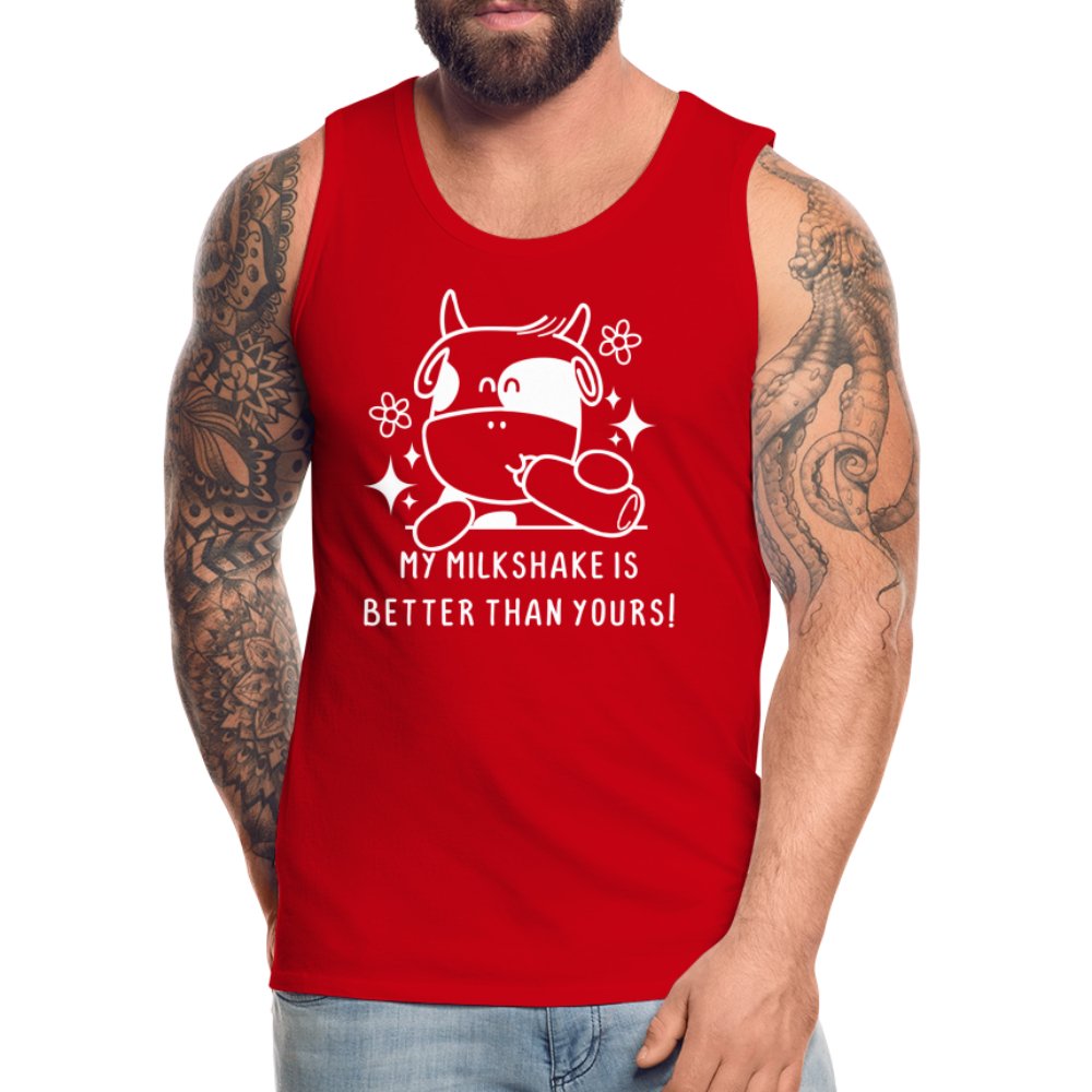 My Milkshake is Better Than Yours Men’s Premium Tank Top (Funny Cow) - royal blue