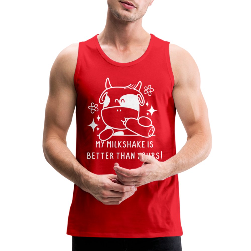 My Milkshake is Better Than Yours Men’s Premium Tank Top (Funny Cow) - royal blue