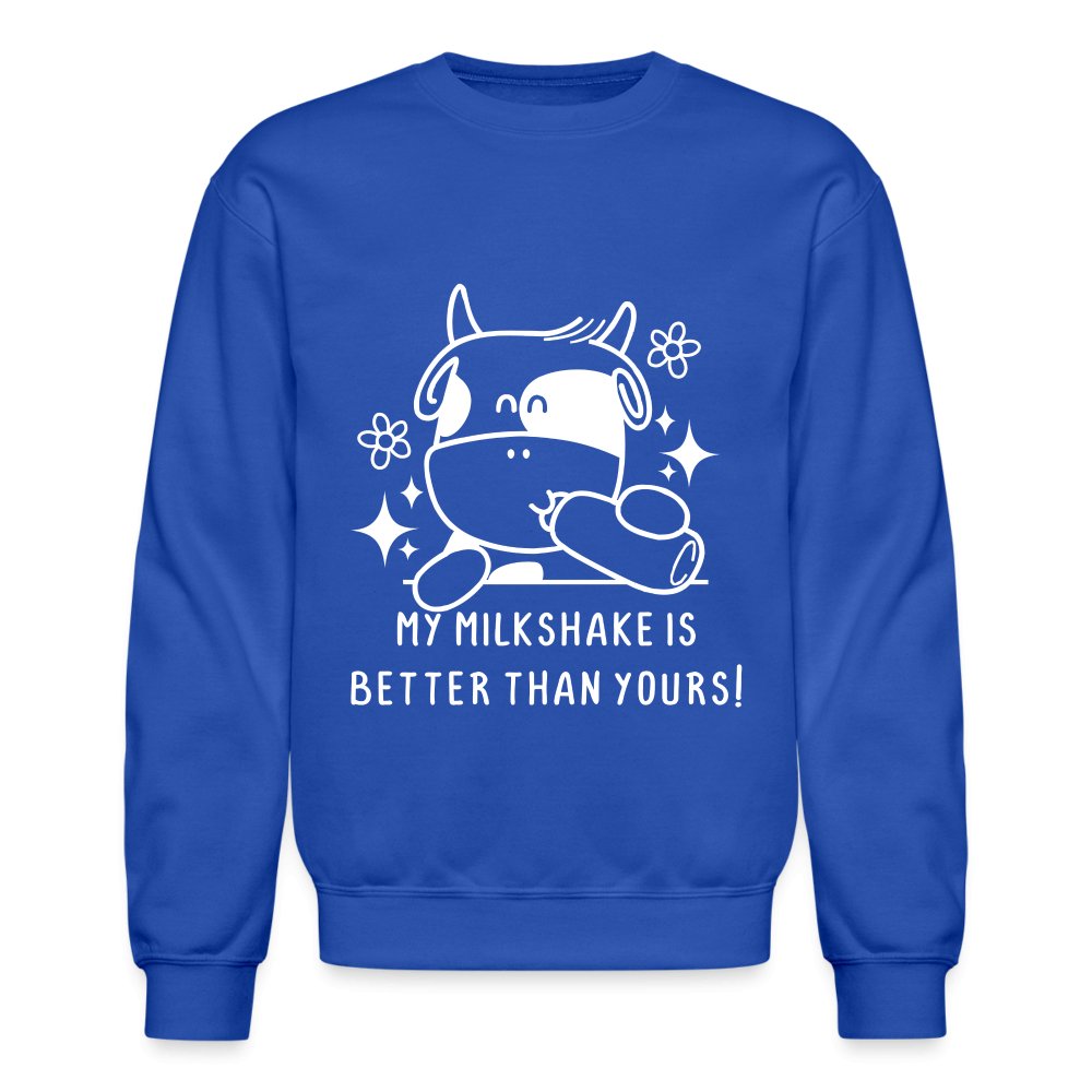 My Milkshake is Better Than Yours Sweatshirt (Funny Cow) - asphalt gray