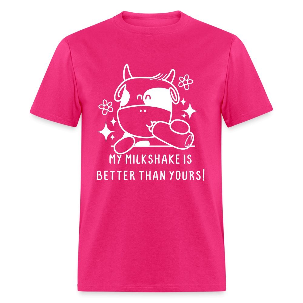 My Milkshake is Better Than Yours T-Shirt (Funny Cow) - fuchsia