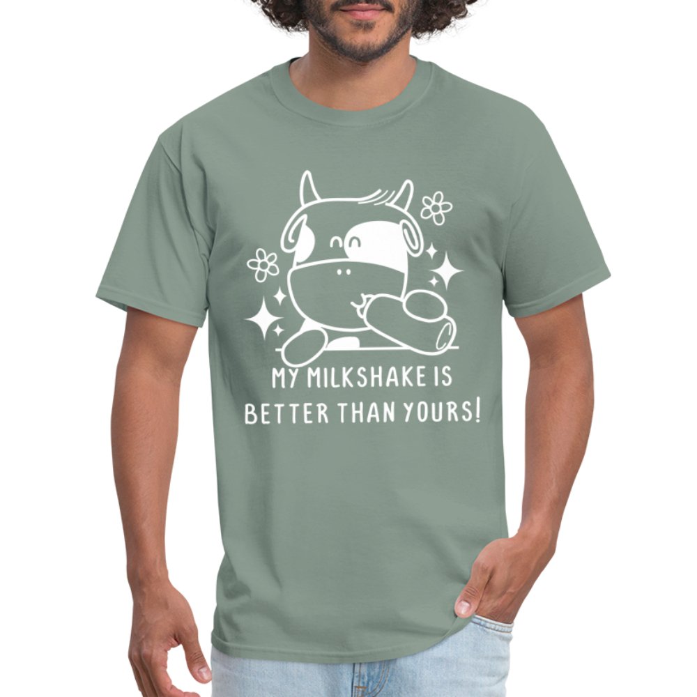 My Milkshake is Better Than Yours T-Shirt (Funny Cow) - khaki