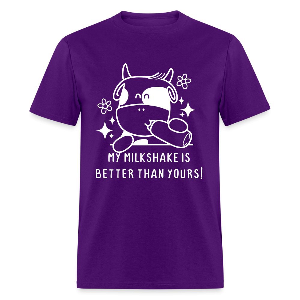 My Milkshake is Better Than Yours T-Shirt (Funny Cow) - purple