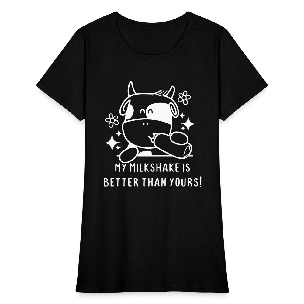 My Milkshake is Better Than Yours Women's Contoured T-Shirt (Funny Cow) - heather coral