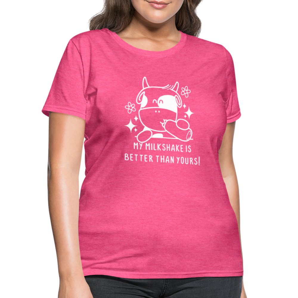 My Milkshake is Better Than Yours Women's Contoured T-Shirt (Funny Cow) - heather black