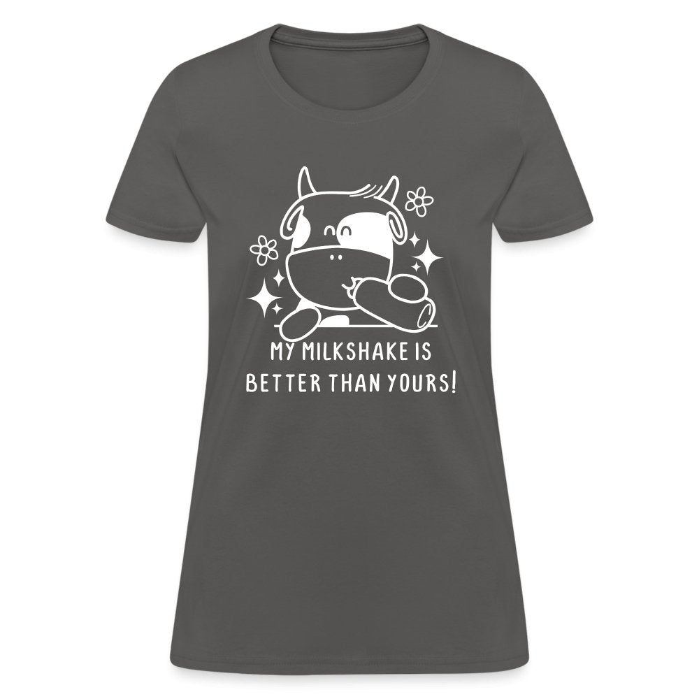 My Milkshake is Better Than Yours Women's Contoured T-Shirt (Funny Cow) - navy