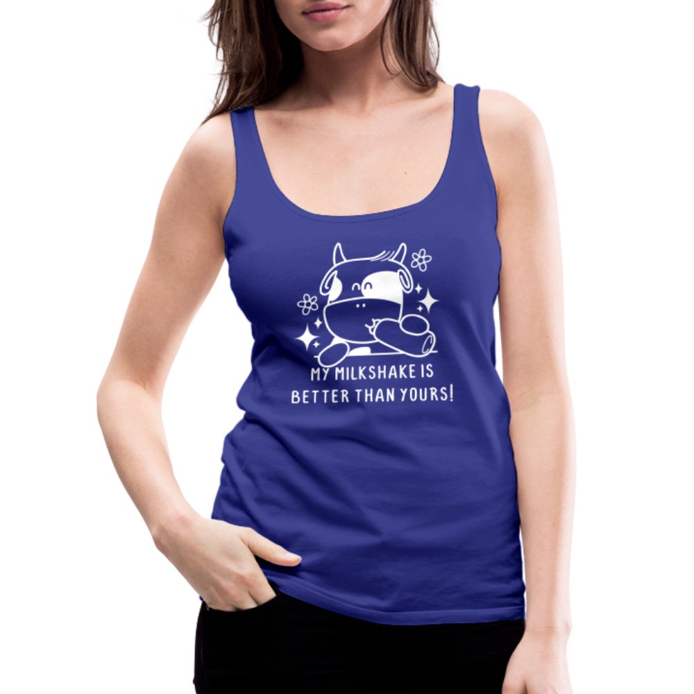 My Milkshake is Better Than Yours Women’s Premium Tank Top (Funny Cow) - charcoal grey