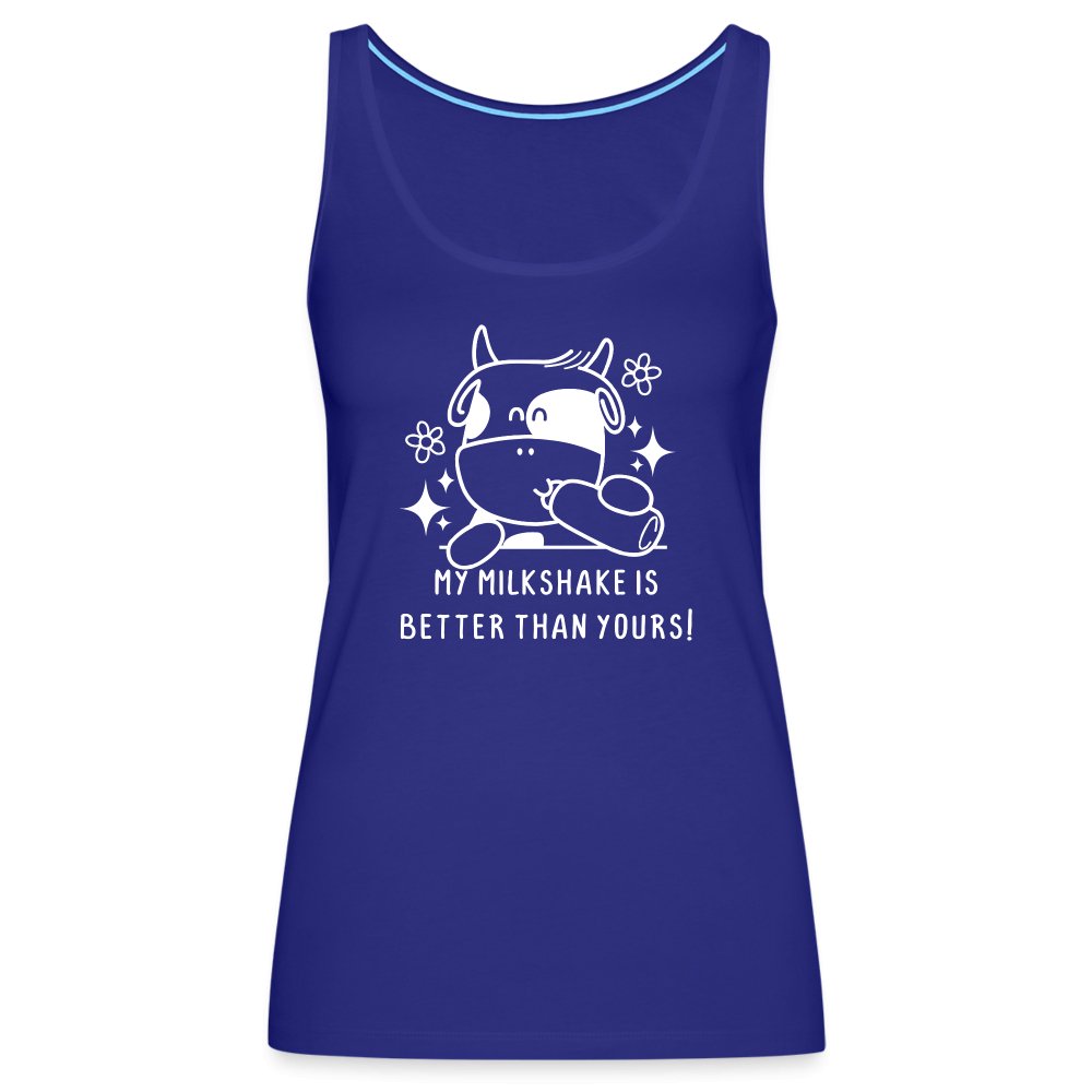 My Milkshake is Better Than Yours Women’s Premium Tank Top (Funny Cow) - charcoal grey