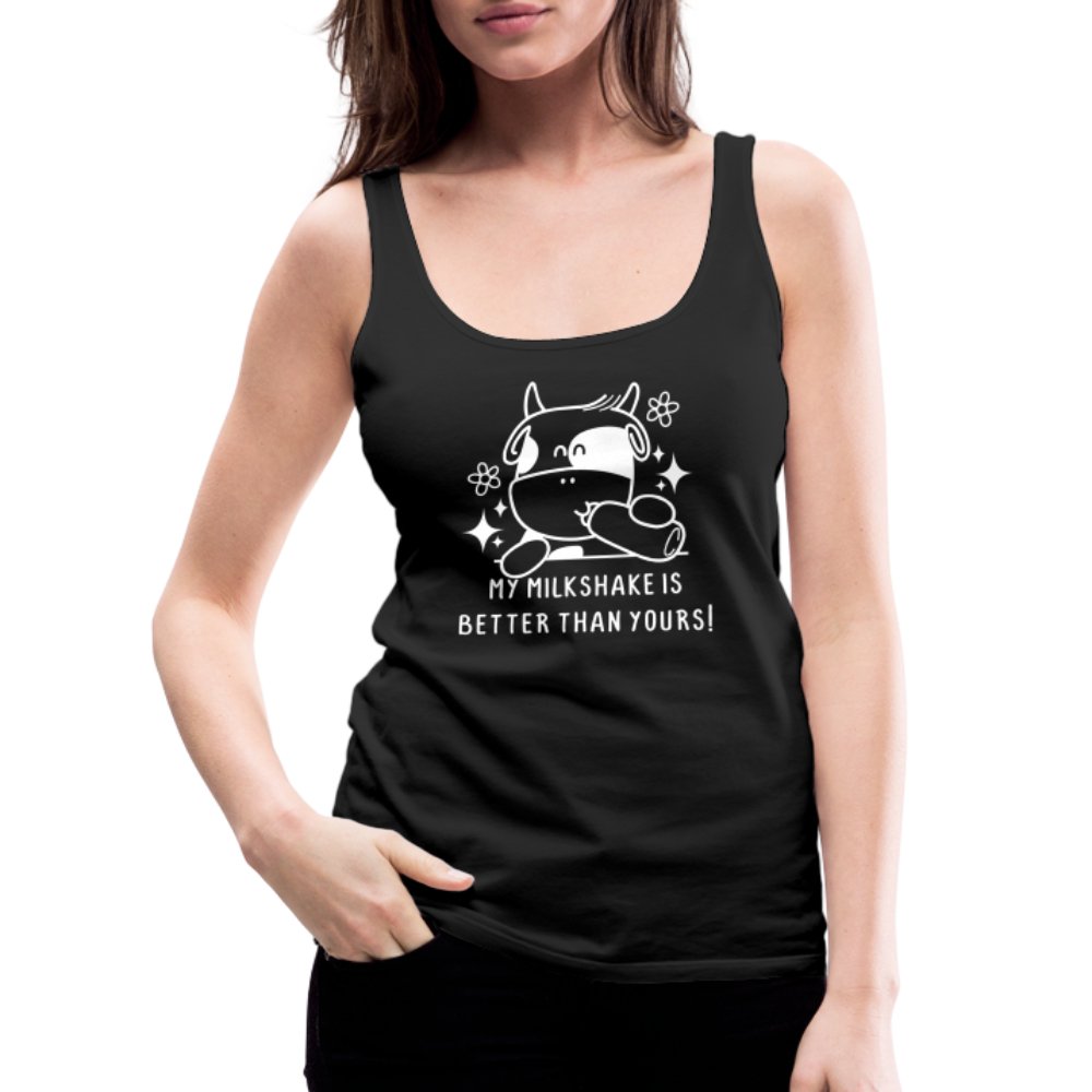 My Milkshake is Better Than Yours Women’s Premium Tank Top (Funny Cow) - deep navy