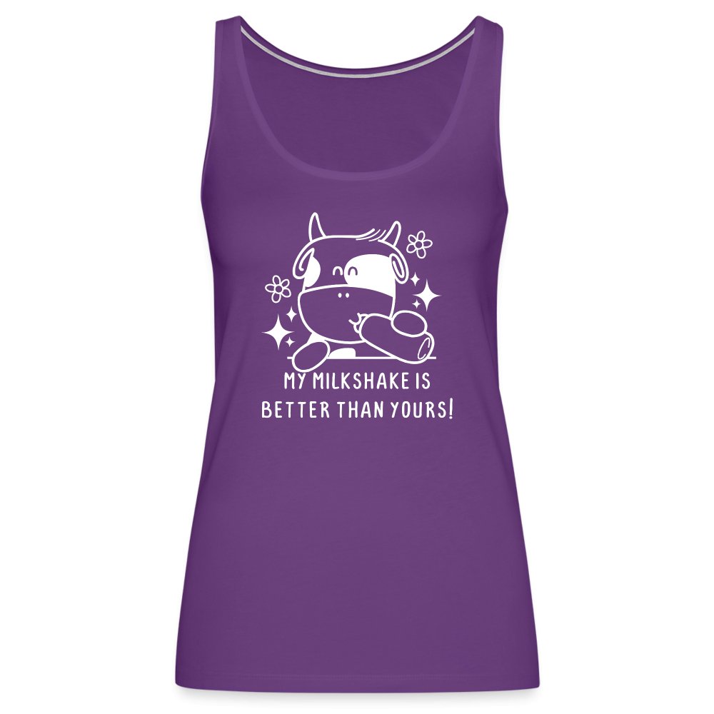 My Milkshake is Better Than Yours Women’s Premium Tank Top (Funny Cow) - deep navy