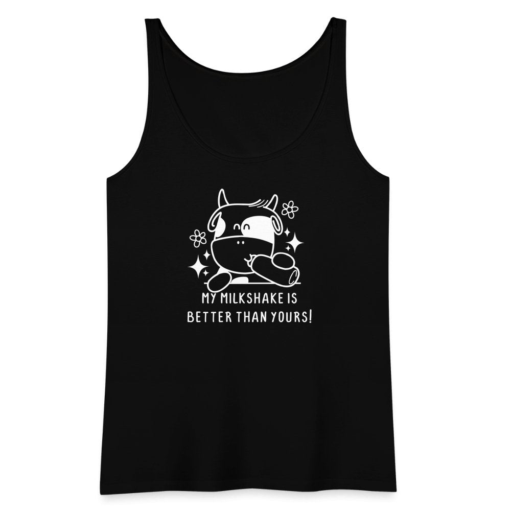 My Milkshake is Better Than Yours Women’s Premium Tank Top (Funny Cow) - deep navy