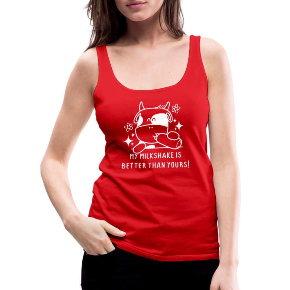 My Milkshake is Better Than Yours Women’s Premium Tank Top (Funny Cow) - royal blue