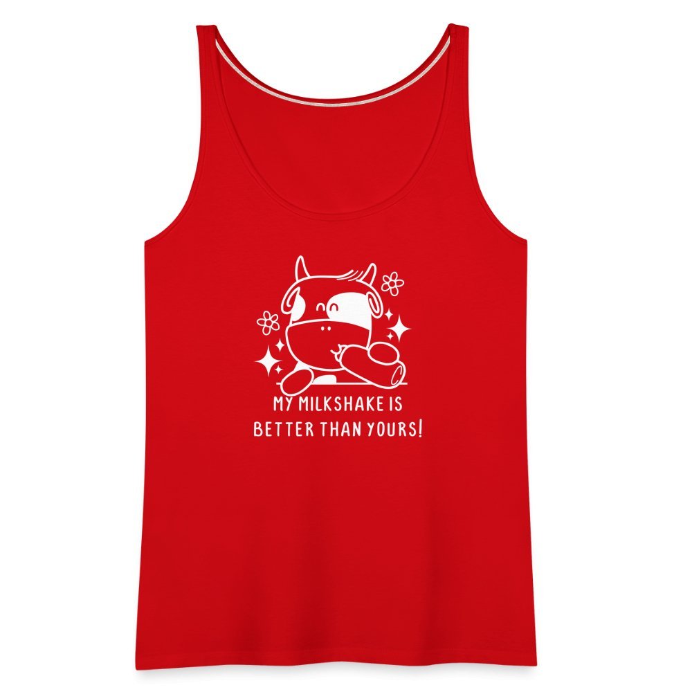 My Milkshake is Better Than Yours Women’s Premium Tank Top (Funny Cow) - royal blue