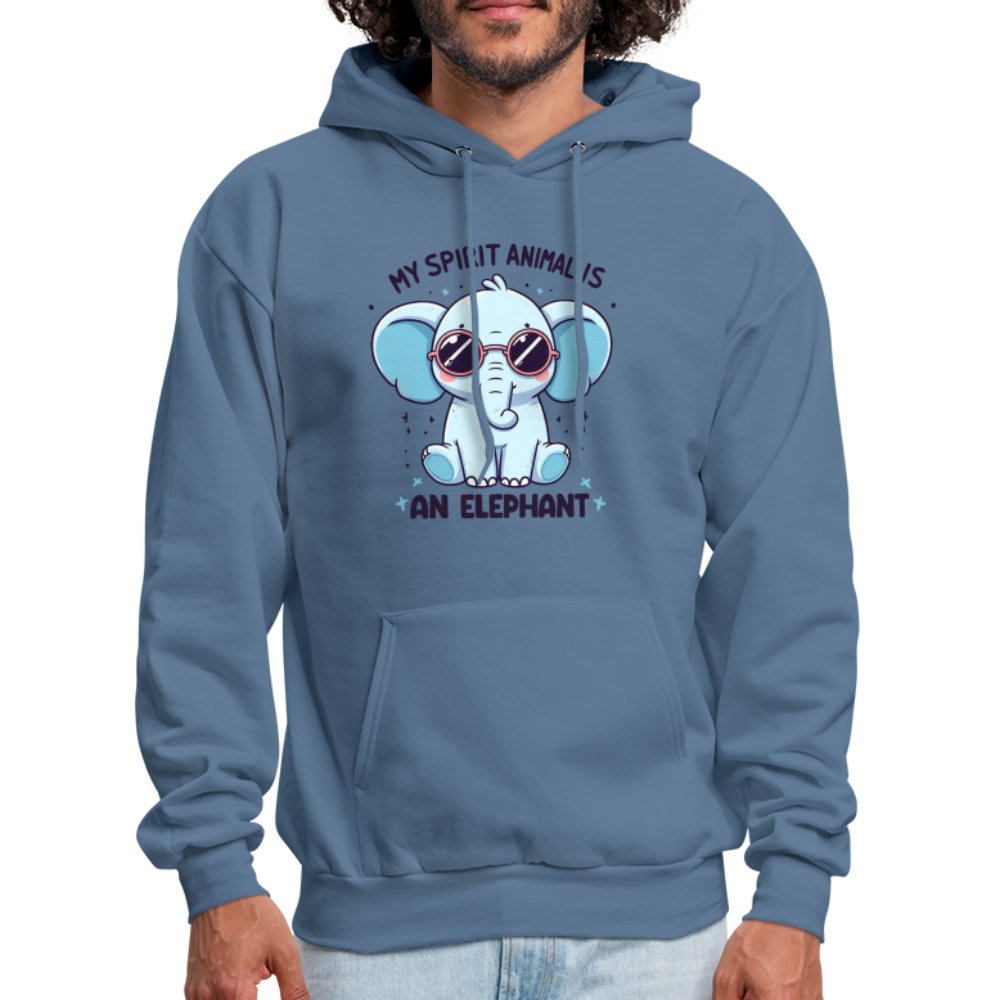 My Spirit Animal is an Elephant Hoodie - denim blue