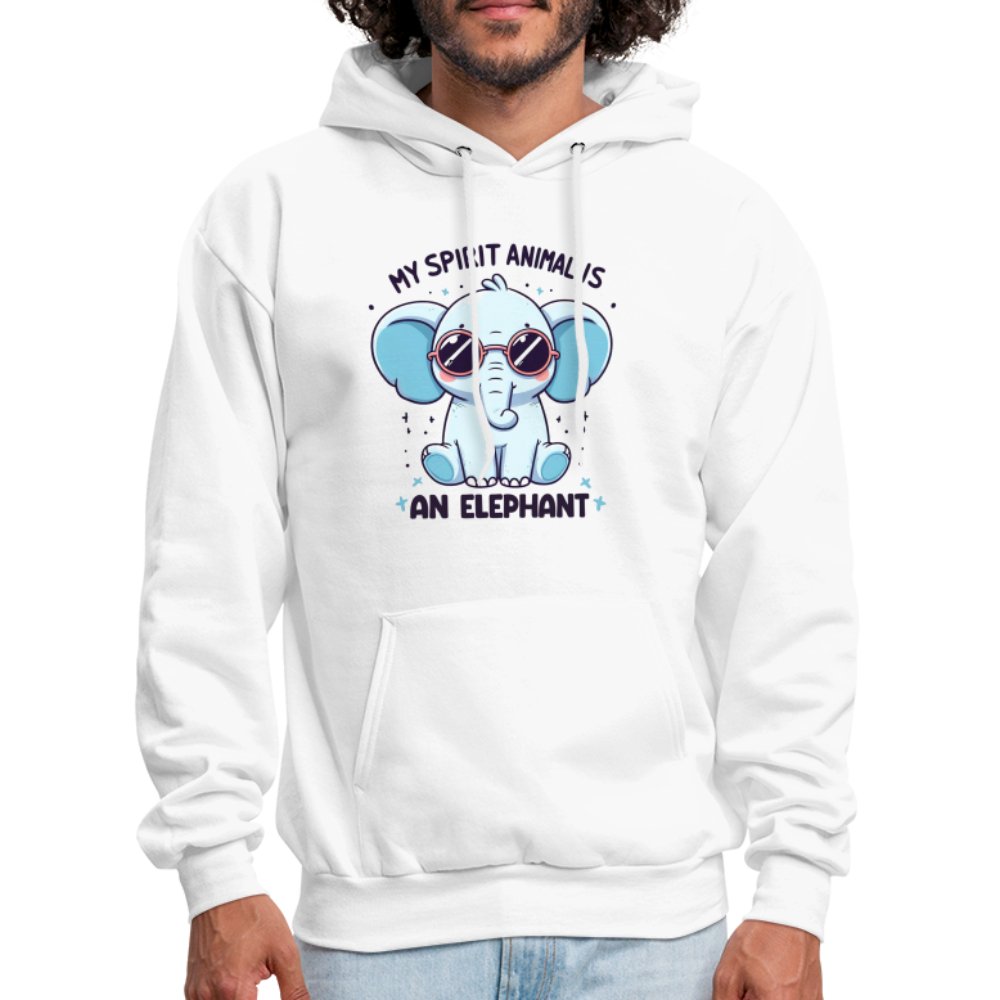 My Spirit Animal is an Elephant Hoodie - white