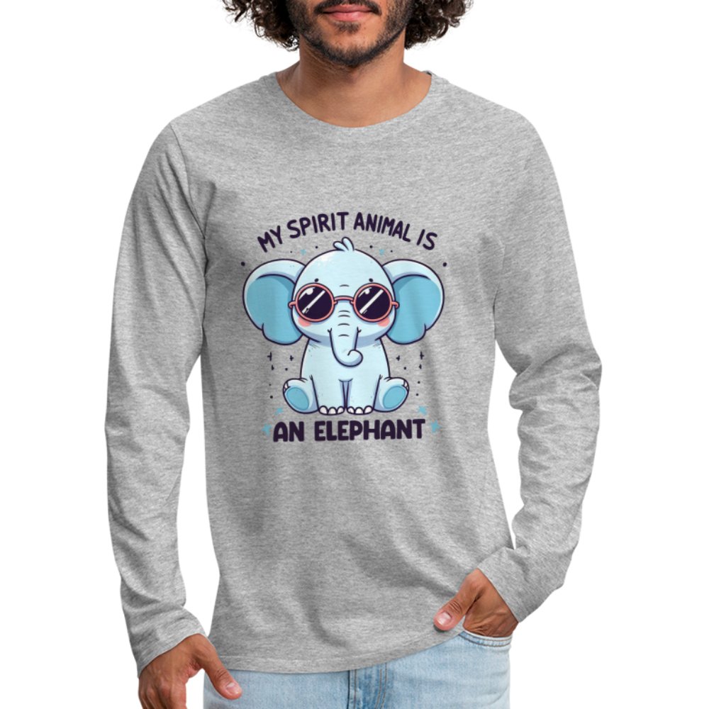 My Spirit Animal is an Elephant Men's Premium Long Sleeve T-Shirt - option1# - Men's Premium Long Sleeve T-Shirt | Spreadshirt 875