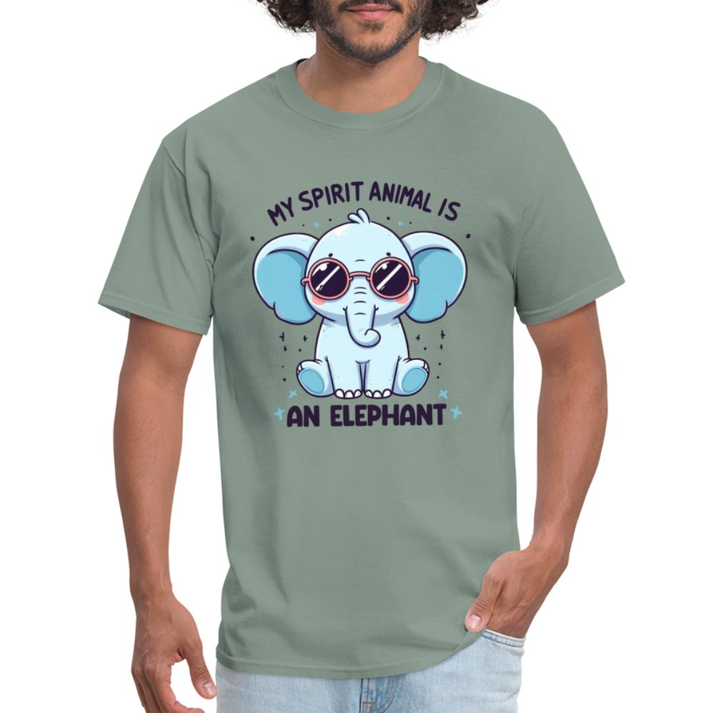 My Spirit Animal is an Elephant T-Shirt - sage