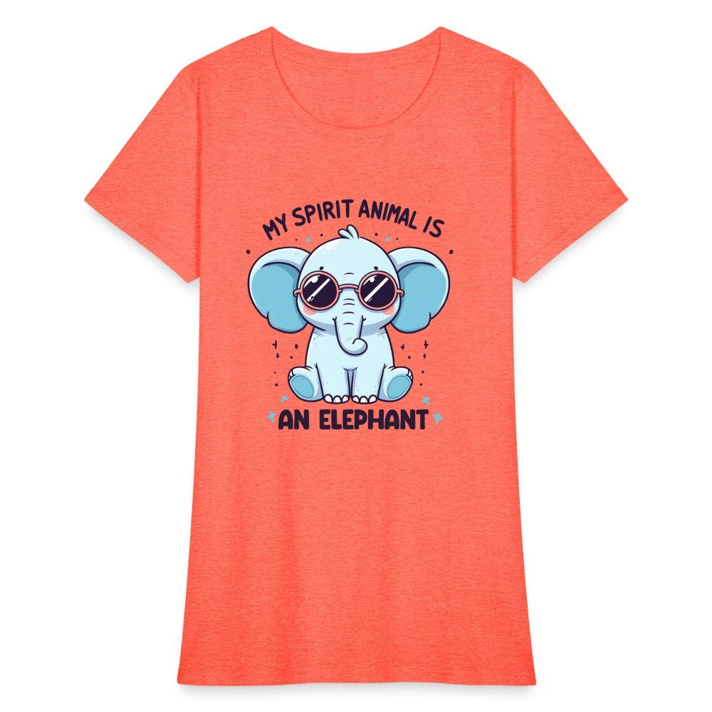 My Spirit Animal is an Elephant Women's Contoured T-Shirt - heather coral