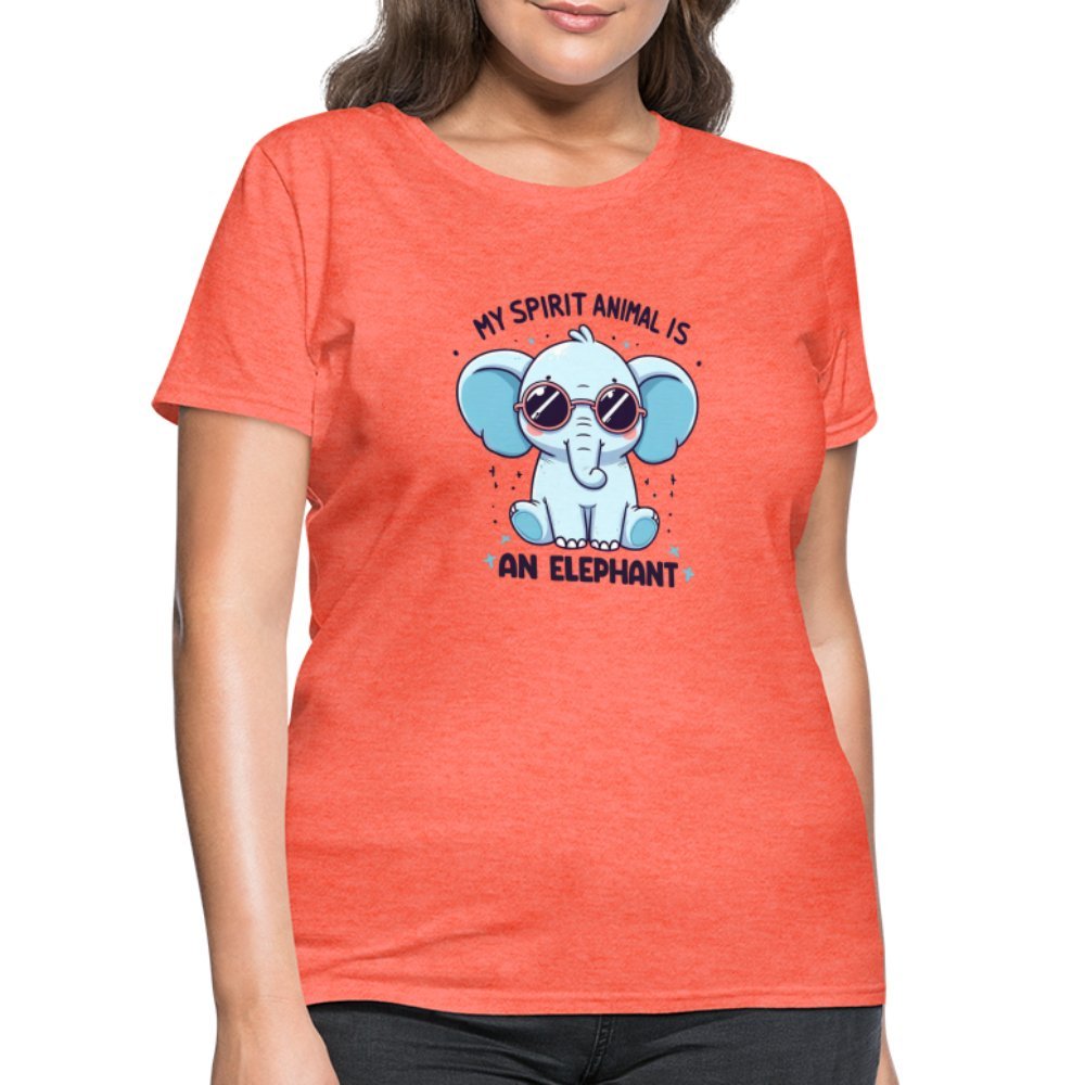 My Spirit Animal is an Elephant Women's Contoured T-Shirt - heather coral