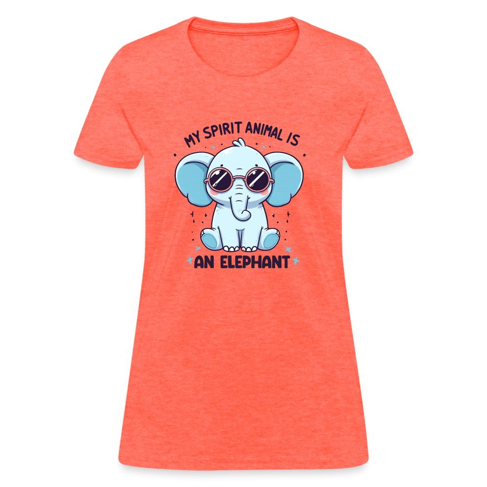 My Spirit Animal is an Elephant Women's Contoured T-Shirt - heather coral