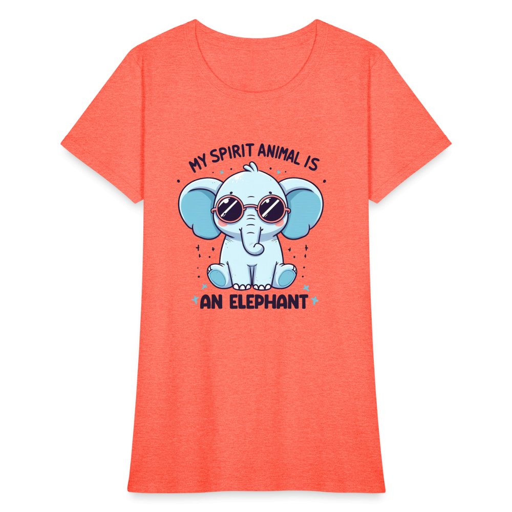 My Spirit Animal is an Elephant Women's Contoured T-Shirt - option1# - Women's T-Shirt | Fruit of the Loom L3930R