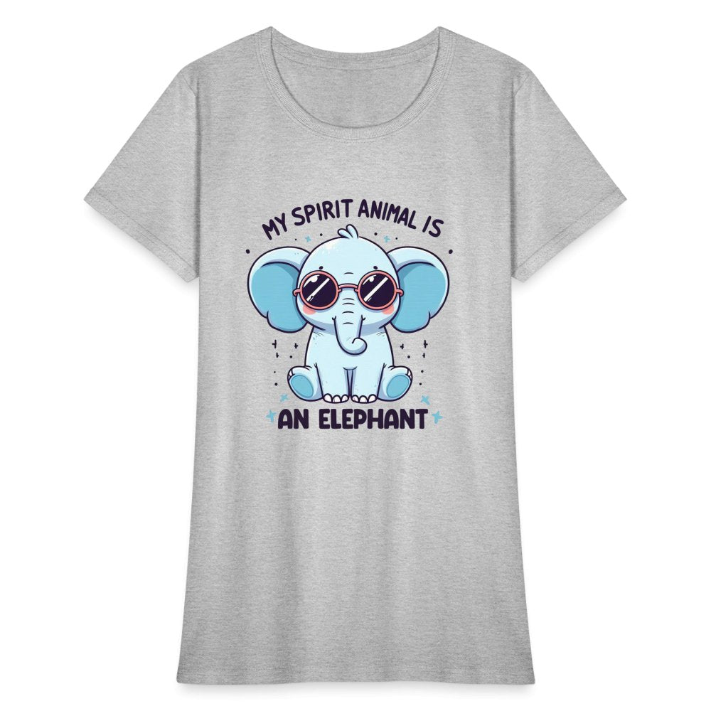 My Spirit Animal is an Elephant Women's Contoured T-Shirt - heather gray