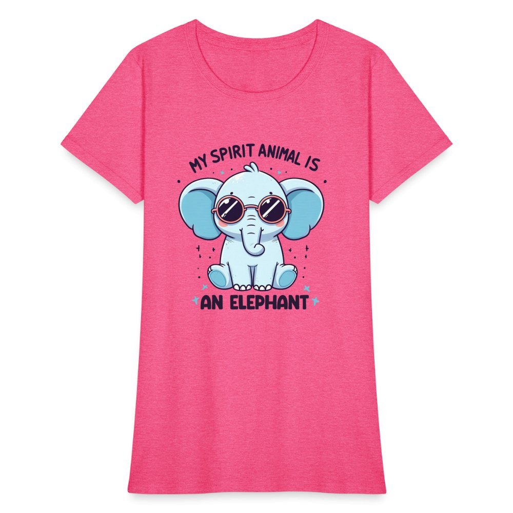 My Spirit Animal is an Elephant Women's Contoured T-Shirt - heather pink